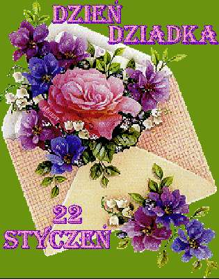Kolorowa róża w liście na dzień dziadka